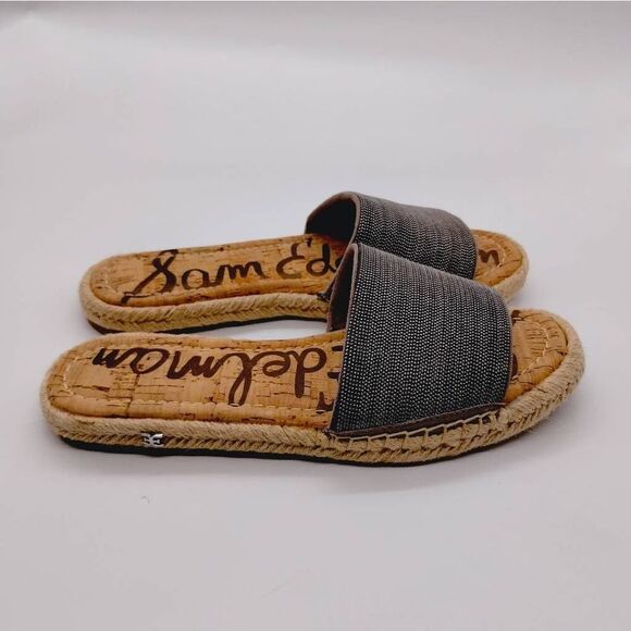 Sam Edelman Aluma Casual Slides Womens Size 6 M Grey Brown Designer Sandals - Picture 1 of 8